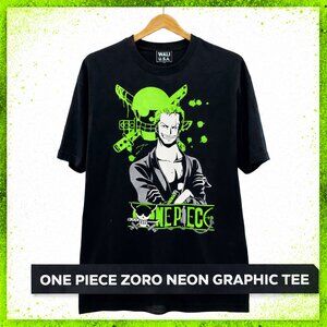 One Piece Zoro Neon Graphic Tee Black 2XL